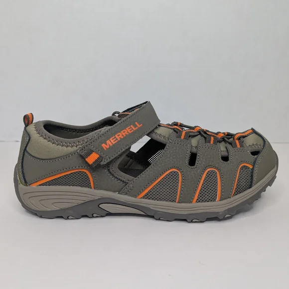Merrell Hydro H2O Sandals Boy's Size 5 Gray & Orange - Picture 4 of 14
